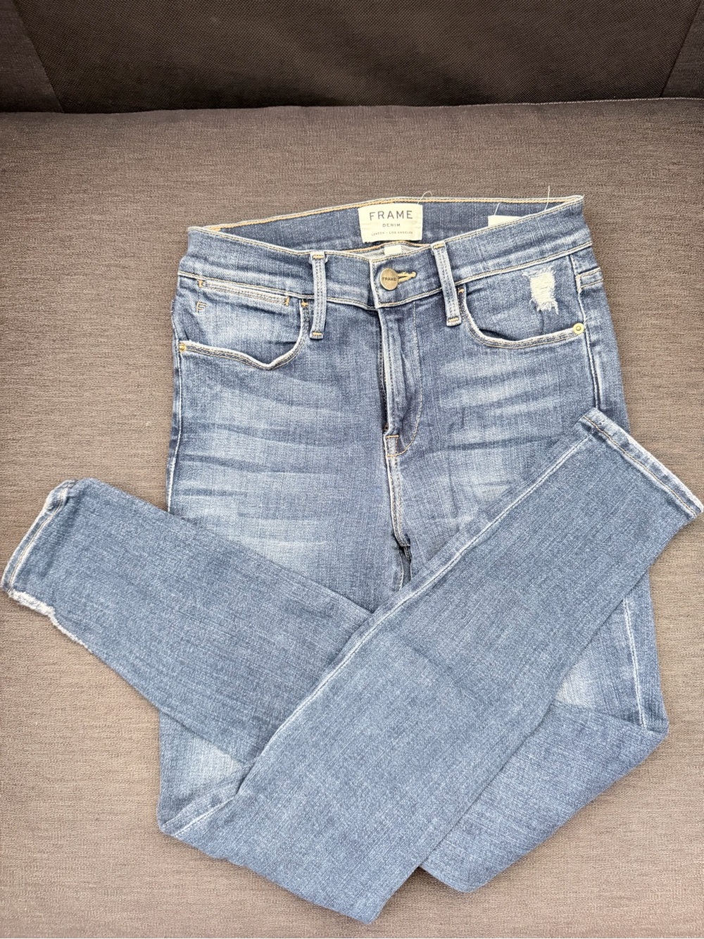 Frame Denim Sky Wash Skinny Jeans